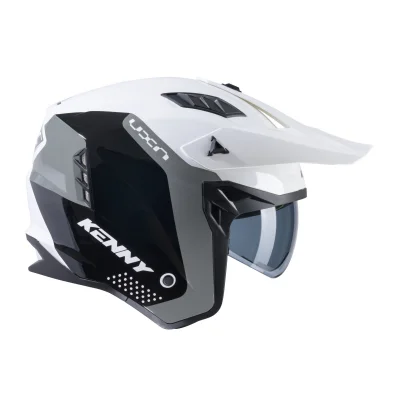 Kask otwarty jet Miles biały/szary/czarny M (57-58 cm) - Kenny Racing Kask otwarty jet Miles biały/szary/czarny M (57-58 cm) - Kenny Racing