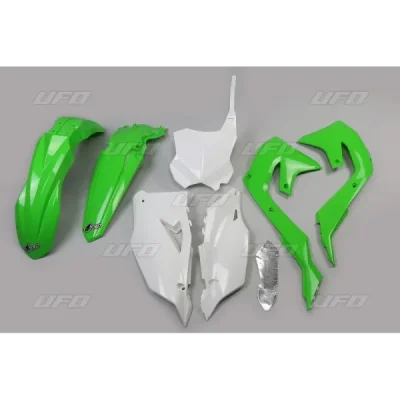 Komplet plastików UFO Kawasaki KXF 450 zielony biały - KA227999 Komplet plastików UFO Kawasaki KXF 450 zielony biały - KA227999