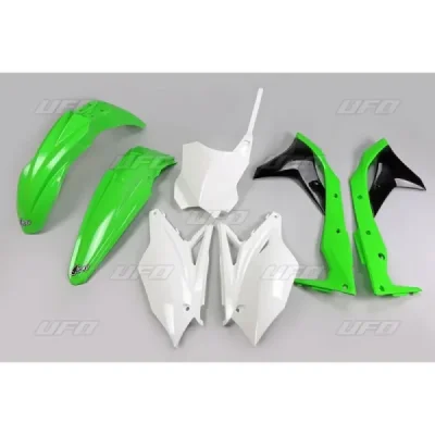 Komplet plastików UFO Kawasaki KXF 250 zielony biały - KA225999 Komplet plastików UFO Kawasaki KXF 250 zielony biały - KA225999