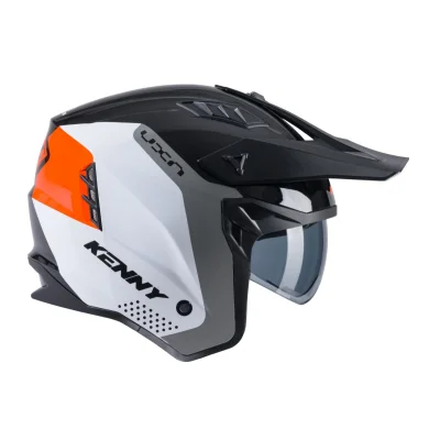 Kask otwarty jet Miles black/orange biały/czarny/szary/pomarańczowy M (57-58 cm) - Kenny Racing Kask otwarty jet Miles black/orange biały/czarny/szary/pomarańczowy M (57-58 cm) - Kenny Racing