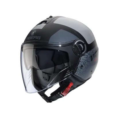 Kask otwarty jet Riviera V4X Alpha czarny mat/szary M z blendą - Caberg