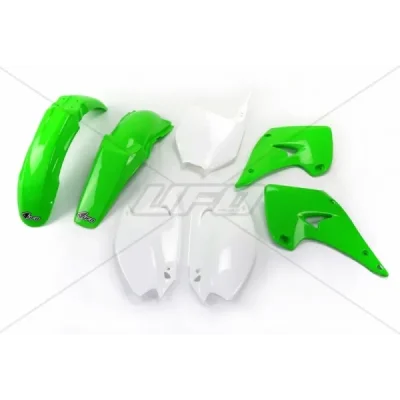 Komplet plastików UFO Kawasaki KX 125 250 03-04 zielony biały (KAKIT201999) Komplet plastików UFO Kawasaki KX 125 250 03-04 zielony biały (KAKIT201999)