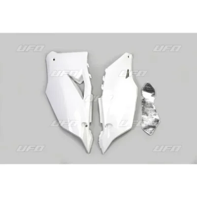 Komplet plastikowych osłon bocznych tylnych UFO Kawasaki KXF 450 19 białe (KA04752047) Komplet plastikowych osłon bocznych tylnych UFO Kawasaki KXF 450 19 białe (KA04752047)