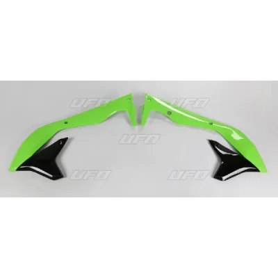 Osłony chłodnicy UFO Kawasaki KXF 450 16-17 OEM zielone czarne (KA04736999)