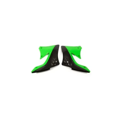 Osłony chłodnicy UFO Kawasaki KXF 450 09-11 OEM czarne zielone (KA04713999)
