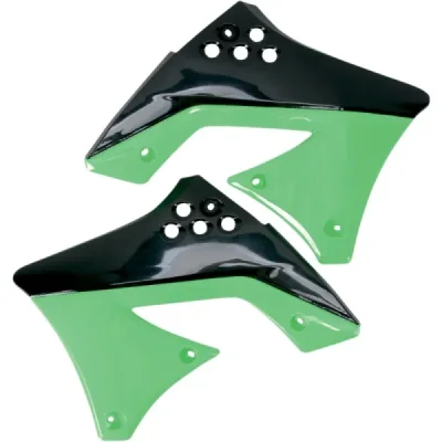 Osłony chłodnicy UFO Kawasaki KXF 250 09-11 OEM czarne zielone (KA04712999)