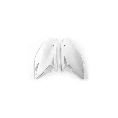 Komplet plastikowych osłon bocznych tylnych UFO Kawasaki KXF 450 09-11 białe (KA04700047)