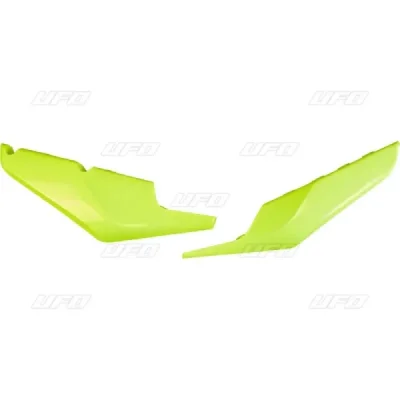 Komplet plastikowych osłon bocznych tylnych UFO Husqvarna TC FC TE FE 19-22 dolne żółty Fluo (HU03392DFLU)