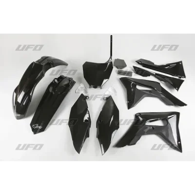Komplet plastików UFO Honda CRF 250R 18-21 CRF 450R 17-20 z osłonami filtra czarny (HOKIT123001)