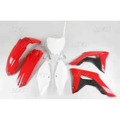 UFO KOMPLET PLASTIKÓW HONDA CRF 250R '18-'21, CRF 450R '17-'20 OEM (BIAŁY/CZERWONY) (HO119E999)