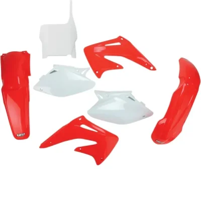 Komplet plastików UFO Honda CRF 450R 04 czerwony biały (HOKIT107999) Komplet plastików UFO Honda CRF 450R 04 czerwony biały (HOKIT107999)
