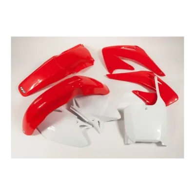 Komplet plastików UFO Honda CRF 450R 02-03 czerwony biały (HOKIT106999) Komplet plastików UFO Honda CRF 450R 02-03 czerwony biały (HOKIT106999)