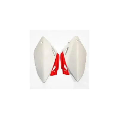 Komplet plastikowych osłon bocznych tylnych UFO Honda CRF 450R 07-08 OEM (białe czerwone) (HO04616W) Komplet plastikowych osłon bocznych tylnych UFO Honda CRF 450R 07-08 OEM (białe czerwone) (HO04616W)