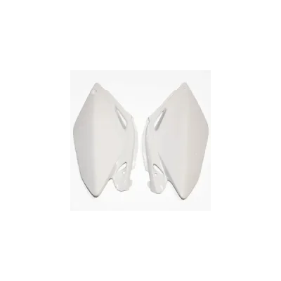 Komplet plastikowych osłon bocznych tylnych UFO Honda CRF 250R 06-09 białe (HO04606041)