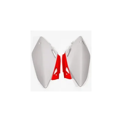 Komplet plastikowych osłon bocznych tylnych UFO Honda CRF 450R 05-06 OEM (białe czerwone) (HO03656W) Komplet plastikowych osłon bocznych tylnych UFO Honda CRF 450R 05-06 OEM (białe czerwone) (HO03656W)