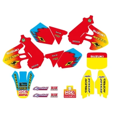 Komplet naklejek i poszycia na siedzenie Suzuki RM 125/250 '99-'00 Replica Team Suzuki '99 czarny - TECNOSEL Komplet naklejek i poszycia na siedzenie Suzuki RM 125/250 '99-'00 Replica Team Suzuki '99 czarny - TECNOSEL