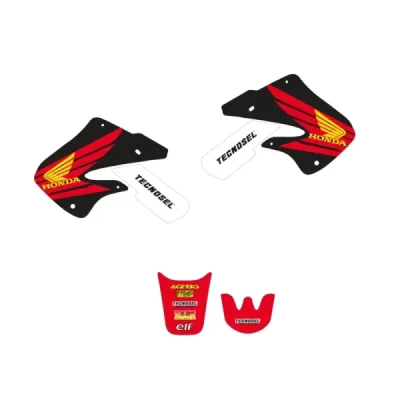 Komplet naklejek i poszycia na siedzenie Honda CR 125 '98-'99, CR 250 '97-'99 Replica OEM czarny - TECNOSEL