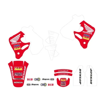 Komplet naklejek Honda CR 125 '93-'94, CR 250 '92-'94, Replica Team Honda '92 okleiny czerwono-biały - TECNOSEL Komplet naklejek Honda CR 125 '93-'94, CR 250 '92-'94, Replica Team Honda '92 okleiny czerwono-biały - TECNOSEL