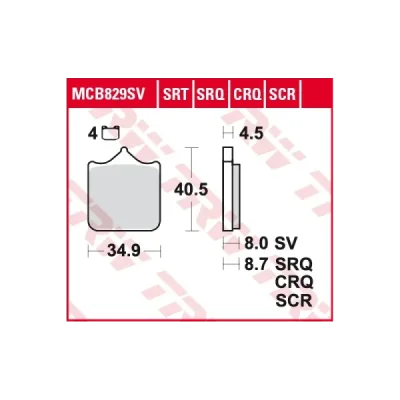 Klocki hamulcowe TRW Lucas MCB 829 CRQ (2 szt.) (MCB829CRQ)