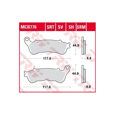Klocki hamulcowe TRW Lucas MCB 776 SRM (2 szt.) (MCB776SRM) Klocki hamulcowe TRW Lucas MCB 776 SRM (2 szt.) (MCB776SRM)