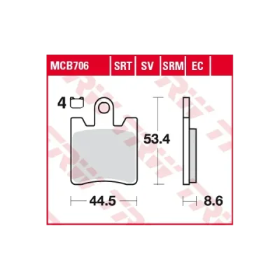 Klocki hamulcowe TRW Lucas MCB 706 (2 szt.) (MCB706) Klocki hamulcowe TRW Lucas MCB 706 (2 szt.) (MCB706)