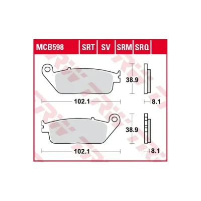 Klocki hamulcowe TRW Lucas MCB 598 SRM (2 szt.) (MCB598SRM) Klocki hamulcowe TRW Lucas MCB 598 SRM (2 szt.) (MCB598SRM)