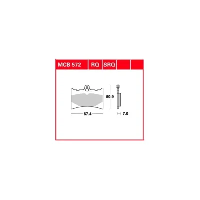 Klocki hamulcowe TRW Lucas MCB 572 (2 szt.) (MCB572) Klocki hamulcowe TRW Lucas MCB 572 (2 szt.) (MCB572)