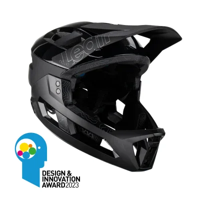 Kask cross/enduro V23 Stealth czarny S (51-55 cm) wypinana szczęka/kask 3w1 - Leatt
