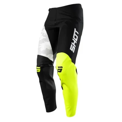 Shot Racing Spodnie Moto Contact Camo Neon Czarny/Biały/Żółty 30
