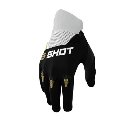 Shot Racing Rękawice Moto Devo Gold Czarny/Biały/Złoty 12 Shot Racing Rękawice Moto Devo Gold Czarny/Biały/Złoty 12