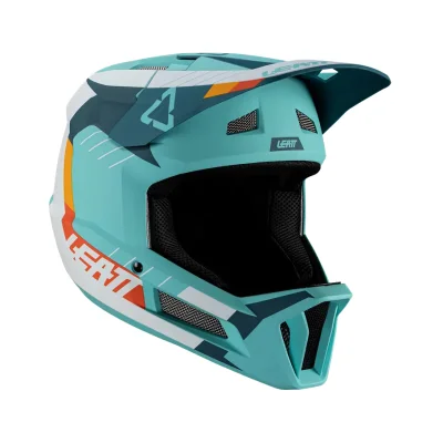 Kask rowerowy MTB Gravity 2.0 V24 Fuel turkusowy/biały/pomarańczowy M (57-58 cm) - Leatt