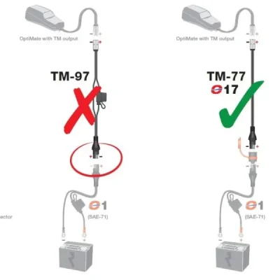 Przejściówka do ładowarek z wtyczki SAE na KET/TM 15cm TM77 - Optimate Przejściówka do ładowarek z wtyczki SAE na KET/TM 15cm TM77 - Optimate