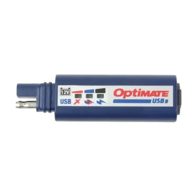 Ładowarka USB ze złączem SAE wskaźnik naładowania akumulatora 5V 2400mA - Optimate Ładowarka USB ze złączem SAE wskaźnik naładowania akumulatora 5V 2400mA - Optimate