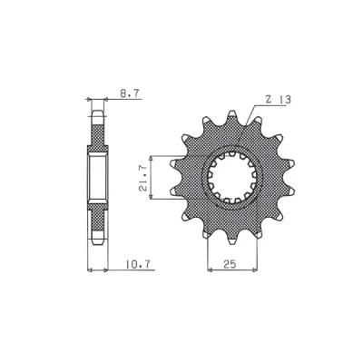 Zębatka przednia 580 15 Yamaha FZ6 '04-'09, R6, FZ750 łańcuch 530 - SUNSTAR Zębatka przednia 580 15 Yamaha FZ6 '04-'09, R6, FZ750 łańcuch 530 - SUNSTAR
