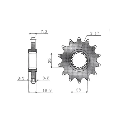 Zębatka przednia stal SUNSTAR 525 z.16 SUNF422-16 Zębatka przednia stal SUNSTAR 525 z.16 SUNF422-16