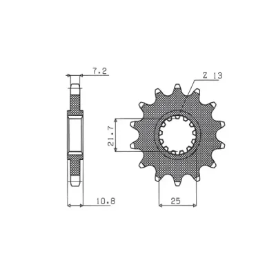 Zębatka przednia stal SUNSTAR 525 z.16 SUNF414-16 Zębatka przednia stal SUNSTAR 525 z.16 SUNF414-16