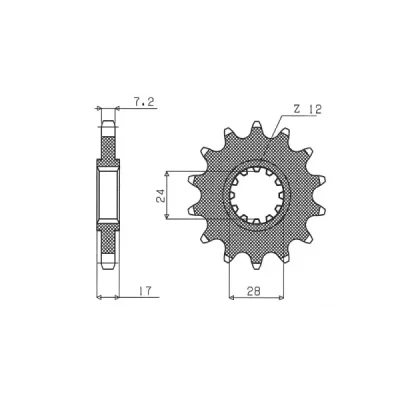 Zębatka przednia stal SUNSTAR 525 z.15 SUNF412-15 Zębatka przednia stal SUNSTAR 525 z.15 SUNF412-15