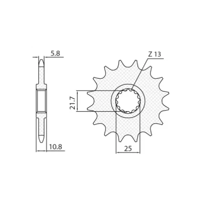 Zębatka przednia 2172 16 łańcuch 520 Yamaha FZ6 '09-, XJ6 '09-'15 - SUNSTAR Zębatka przednia 2172 16 łańcuch 520 Yamaha FZ6 '09-, XJ6 '09-'15 - SUNSTAR