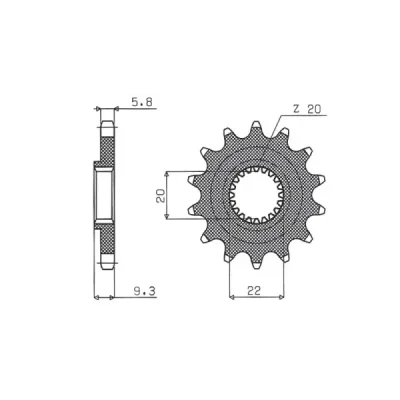 Zębatka przednia stal SUNSTAR 520 z.13 SUNF3B0-13