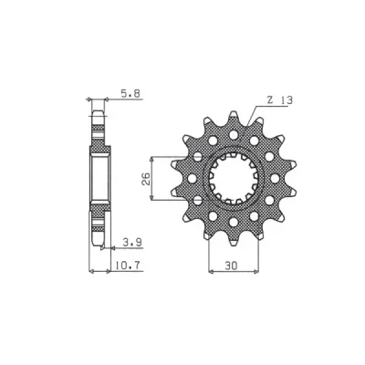 Zębatka przednia 579M 15 łańcuch 520 Yamaha FZ1 '06-'14, R1 '04-'14, FJ, XJR - SUNSTAR Zębatka przednia 579M 15 łańcuch 520 Yamaha FZ1 '06-'14, R1 '04-'14, FJ, XJR - SUNSTAR