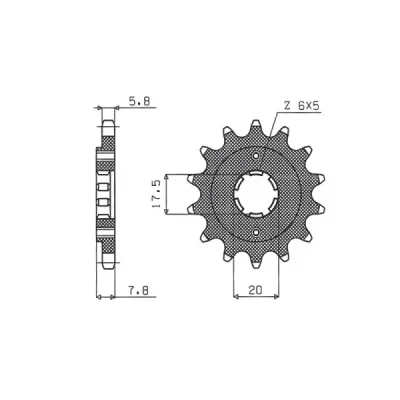 Zębatka przednia stal SUNSTAR 520 z.14 SUNF391-14