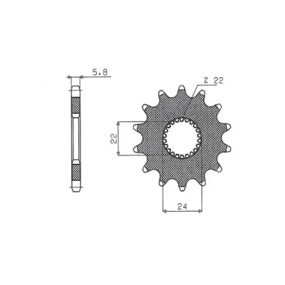 Zębatka przednia stal SUNSTAR 520 z.17 SUNF375-17 Zębatka przednia stal SUNSTAR 520 z.17 SUNF375-17
