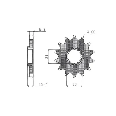 Zębatka przednia stal SUNSTAR 520 z.15 SUNF372-15