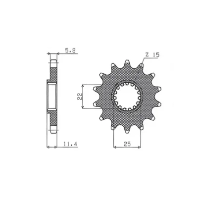 Zębatka przednia 1252 15 KTM LC4 400/600/620/640/690 łańcuch 520 - SUNSTAR Zębatka przednia 1252 15 KTM LC4 400/600/620/640/690 łańcuch 520 - SUNSTAR