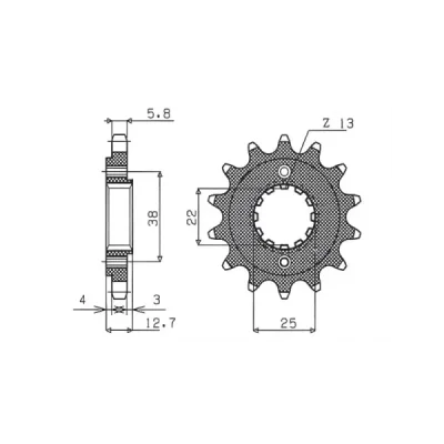 Zębatka przednia 511 15 Kawasaki KLR 650 '90-'14 łańcuch 520 JTF511.15 - SUNSTAR Zębatka przednia 511 15 Kawasaki KLR 650 '90-'14 łańcuch 520 JTF511.15 - SUNSTAR
