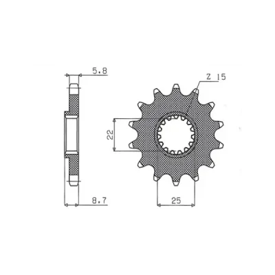 Zębatka przednia stal SUNSTAR 520 z.14 SUNF357-14 Zębatka przednia stal SUNSTAR 520 z.14 SUNF357-14