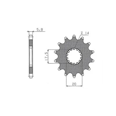Zębatka przednia stal SUNSTAR 520 z.13 SUNF345-13