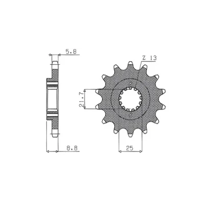 Zębatka przednia stal SUNSTAR 520 z.16 SUNF333-16