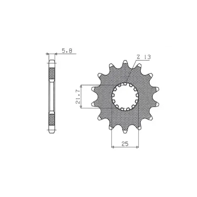 Zębatka przednia stal SUNSTAR 520 z.13 SUNF325-13