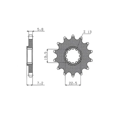 Zębatka przednia stal SUNSTAR 520 z.14 SUNF325-14